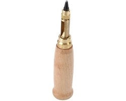Perforatore con punta sostituibile - Stilo per pietra - Facile e veloce da usare - Duraturo - Manico in legno massello - Lunghezza 130 mm - Puntone di apprendimento