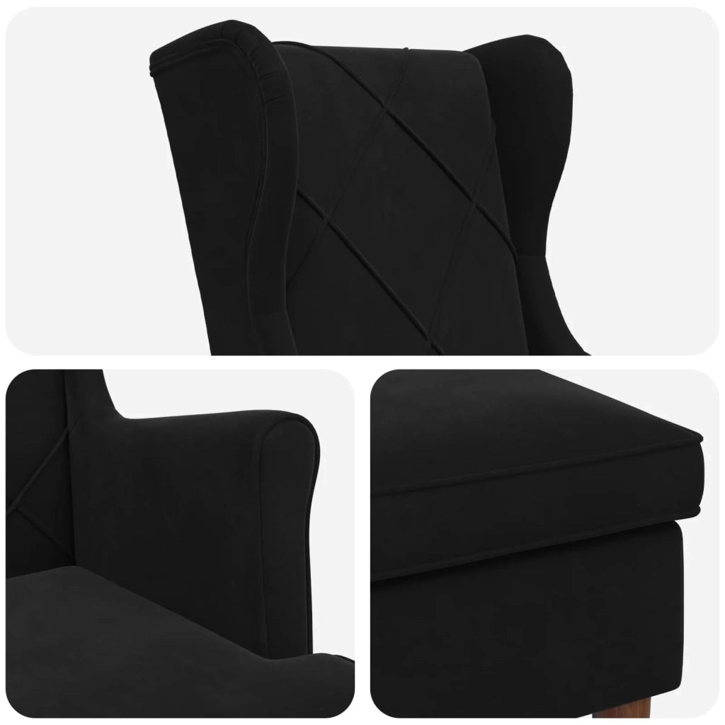 Poltrona con Ottomano 2 pz Nero Velluto 3418846