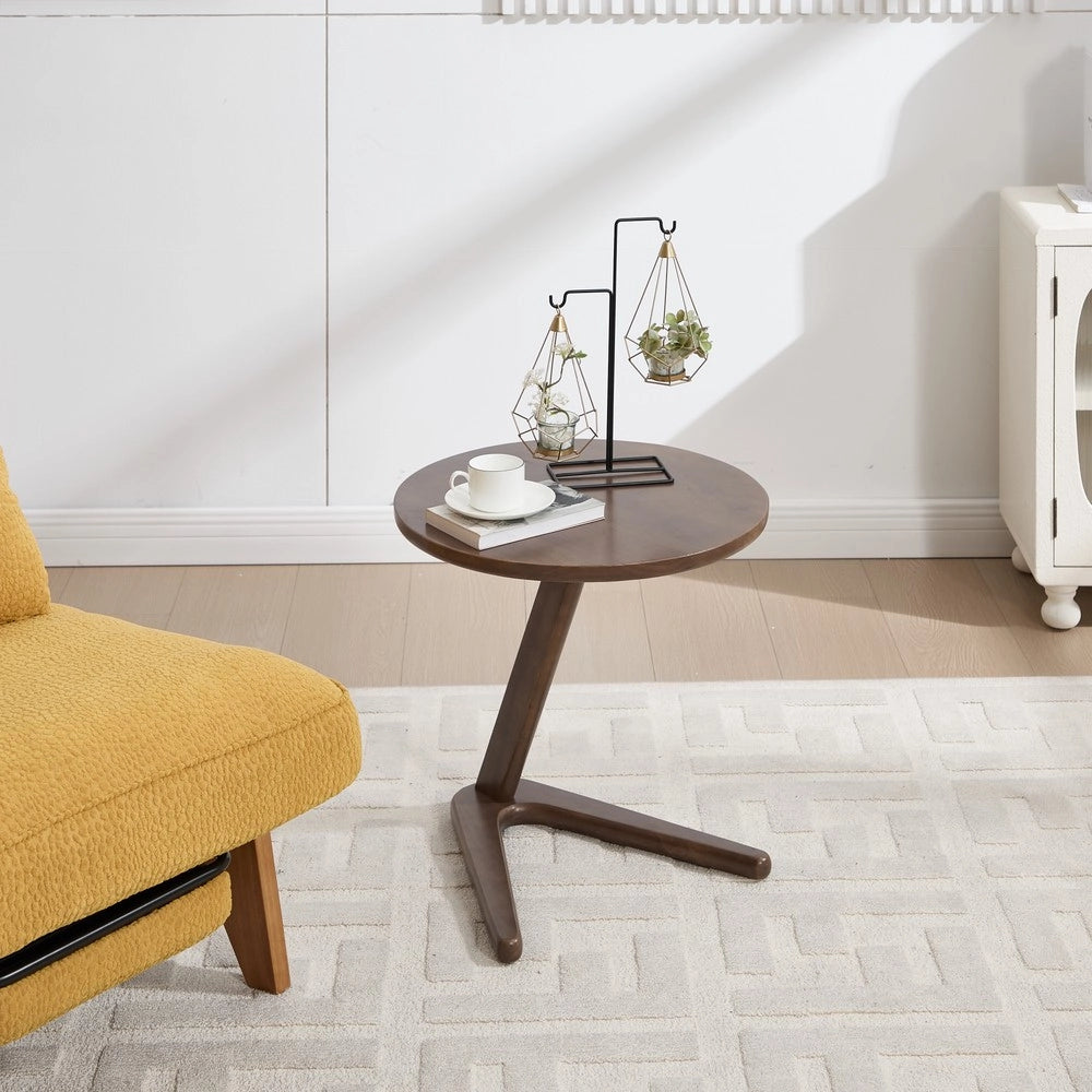 Tavolino da Salotto Rotondo in Legno Massello ¨C MINIMAL ¨C Design Moderno, Gambe in Metallo
