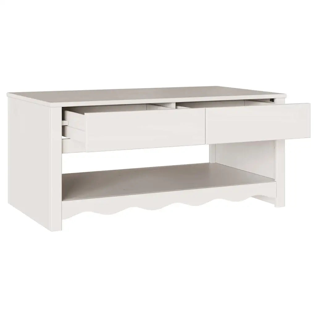 Tavolino da salotto | Tavolino da caff¨¨ | Tavolino da Soggiorno con cassetto Drammen Bianco 99 x 55 x 45 cm