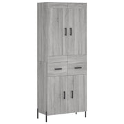 Buffet credenza cassettiera armadio mobile contenitore organizer cucina soggiorno salotto rovere Sonoma alto 69,5 x 34 x 180 cm legno ingegnerizzato grigio 02_0035408