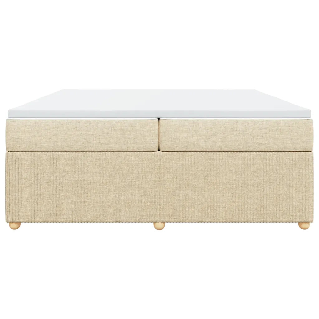 Giroletto a Molle con Materasso Crema 200x200 cm in Tessuto 3285600