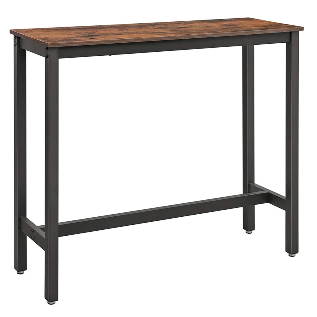 Tavolo da bar tavolo alto tavolo da cucina sottile tavolo da pranzo 120 x 40 x 100 cm con robusta struttura in metallo facile da montare marrone rustico e nero 12_0002529