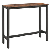 Tavolo da bar tavolo alto tavolo da cucina sottile tavolo da pranzo 120 x 40 x 100 cm con robusta struttura in metallo facile da montare marrone rustico e nero 12_0002529