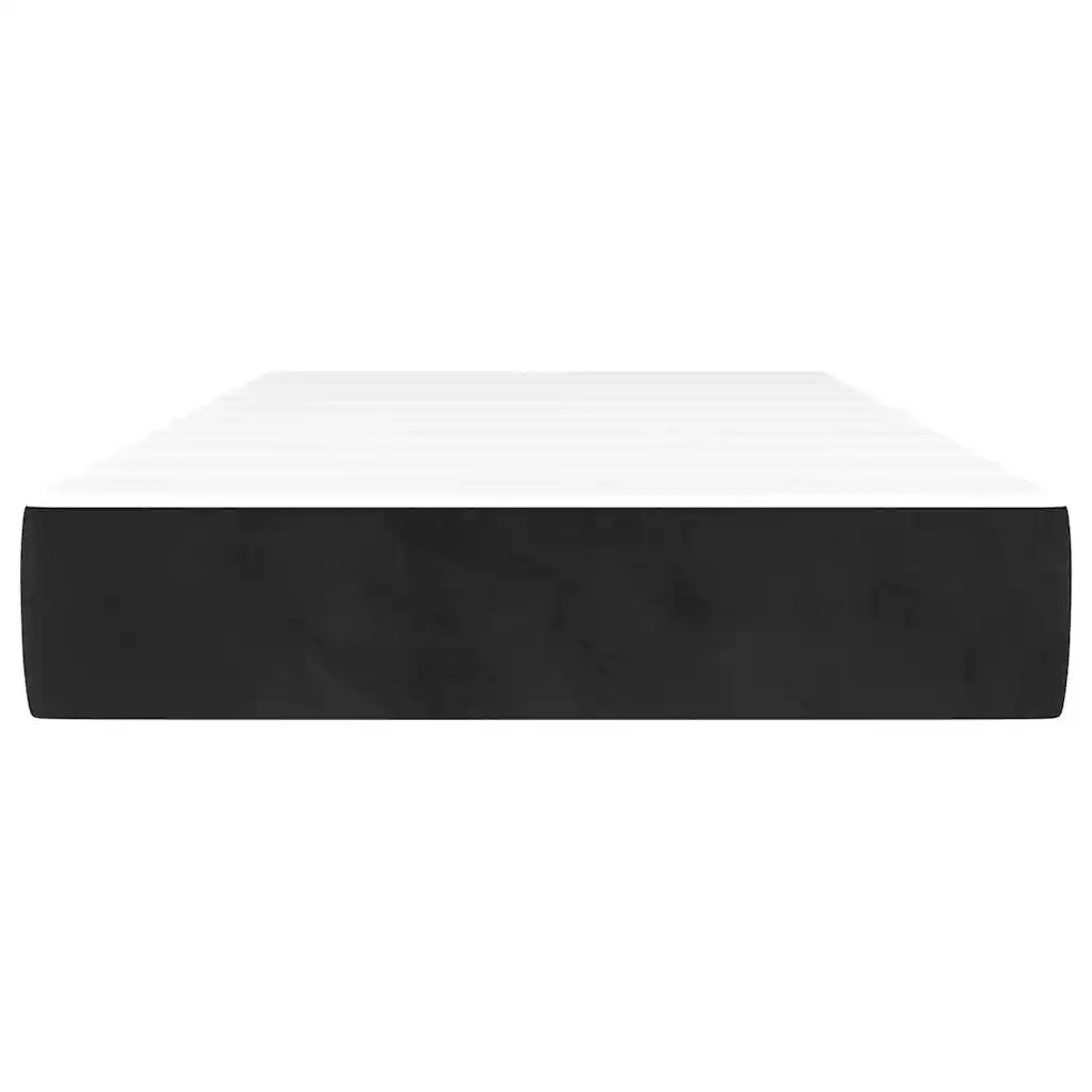 Materasso a Molle Insacchettate Nero 100x220x20 cm in Velluto