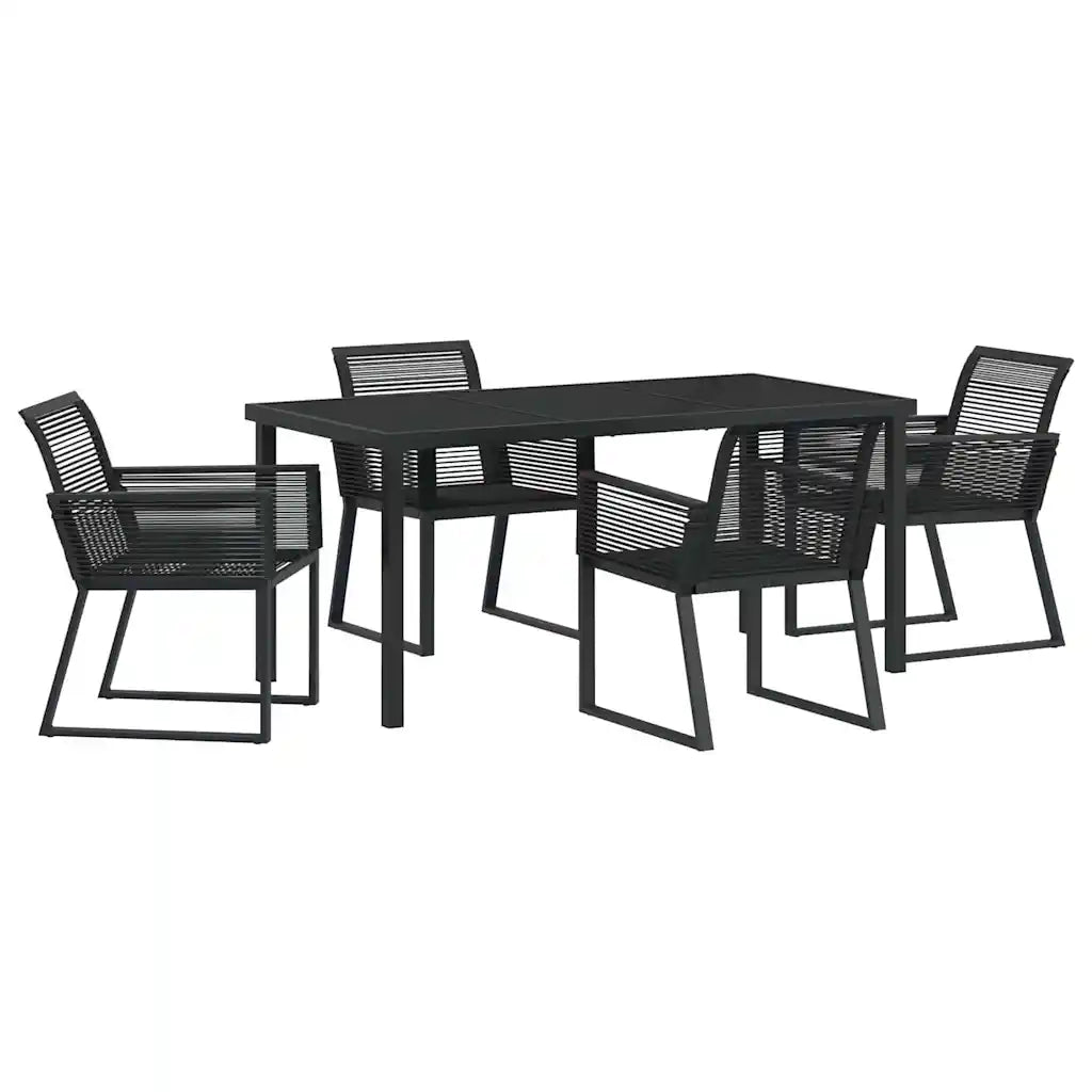 Set da Pranzo per Giardino 5 pcs Nero 3379313
