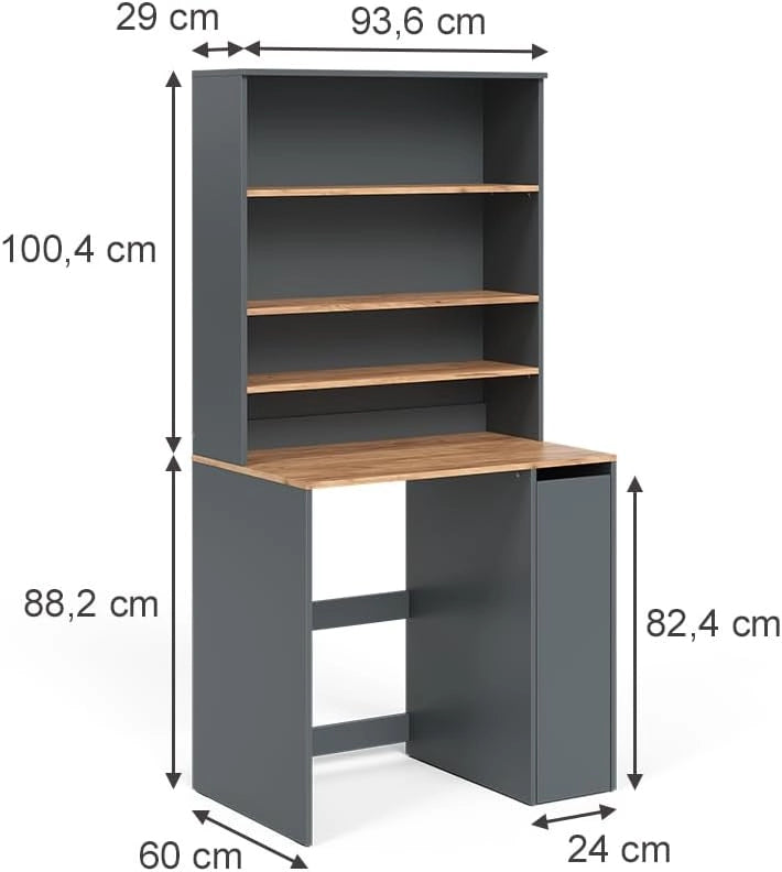 Mobile per lavatrice Antracite/Rovere Goldkraft Viktor 94x88x60 cm - Mobiletto da bagno per lavatrice, spazio di archiviazione aggiuntivo sopra l'elettrodomestico per detersivi e accessori