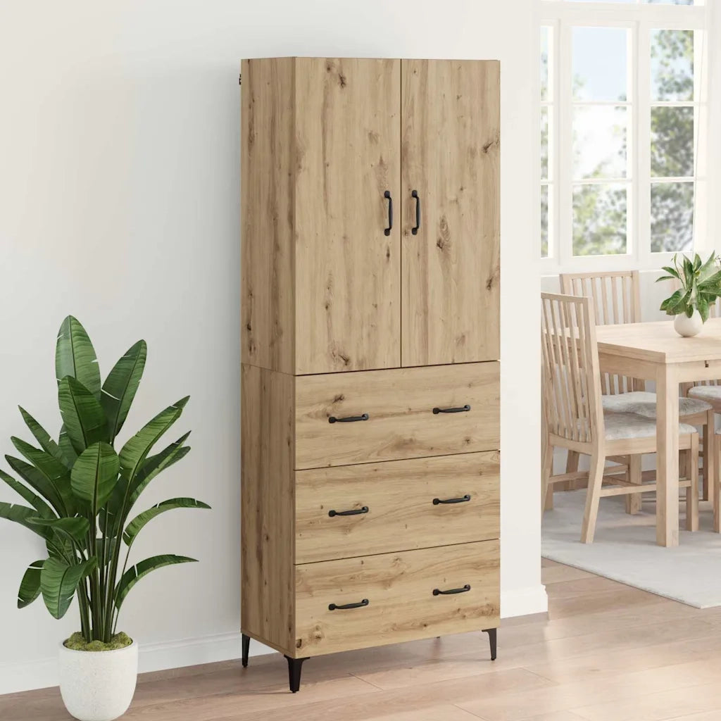 Credenza | Madia | Buffet da pranzo | Armadio da pranzo con cassetto Rovere artigianale 69,5 x 34 x 180 cm