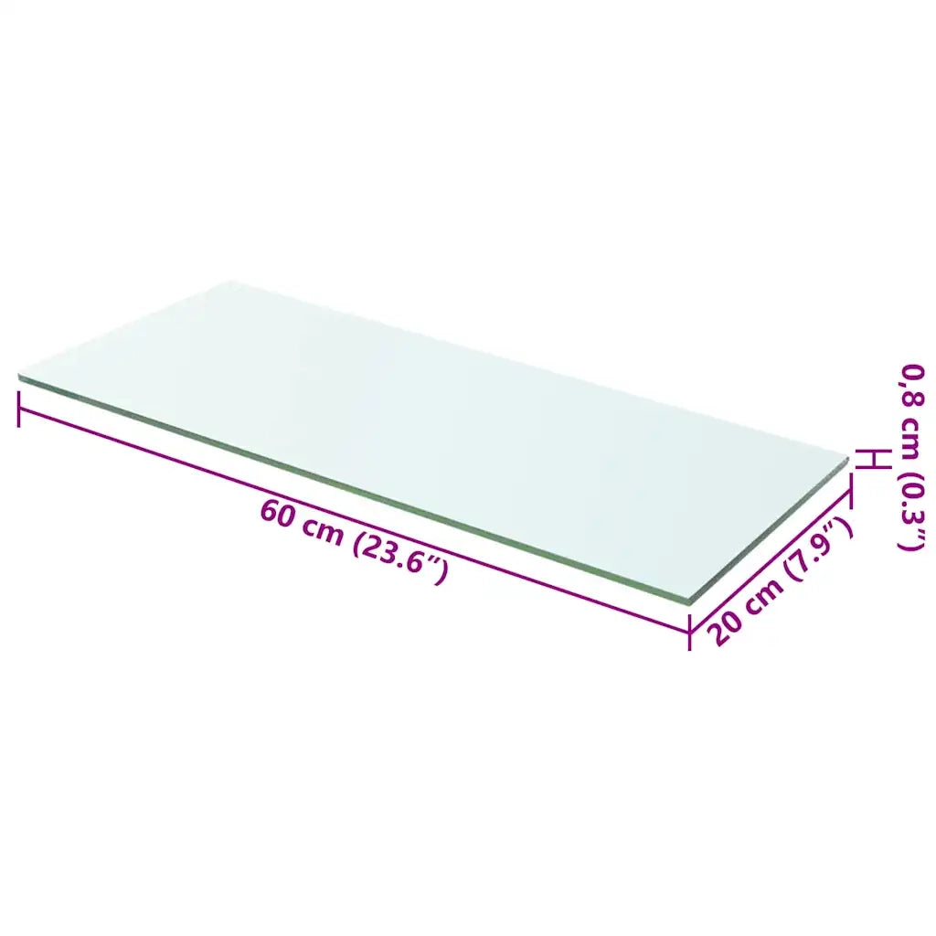 Mensole in Vetro Trasparente 2 pz 60x20 cm 3051564