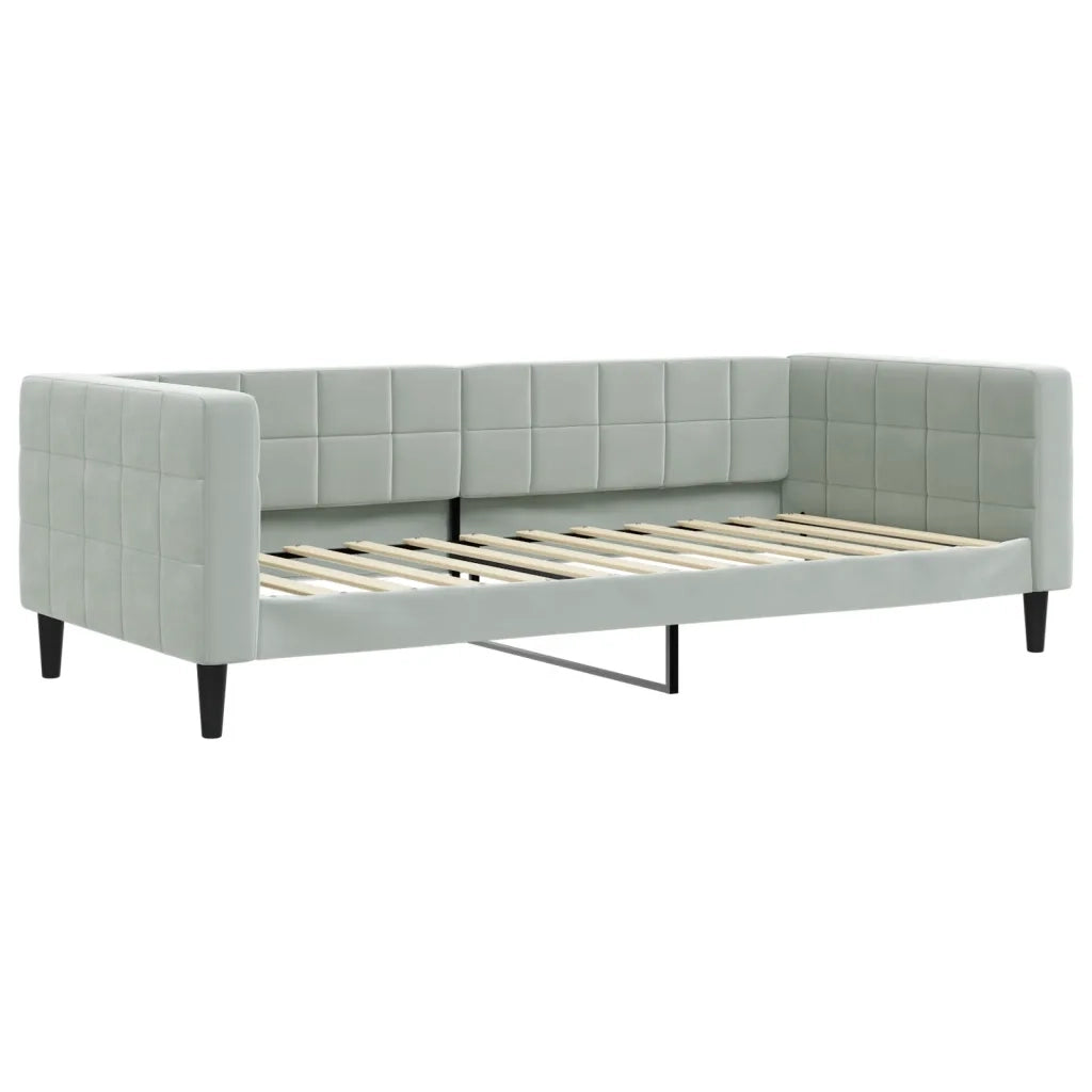 Letto da Giorno Grigio Chiaro 90x200 cm in Velluto 354008
