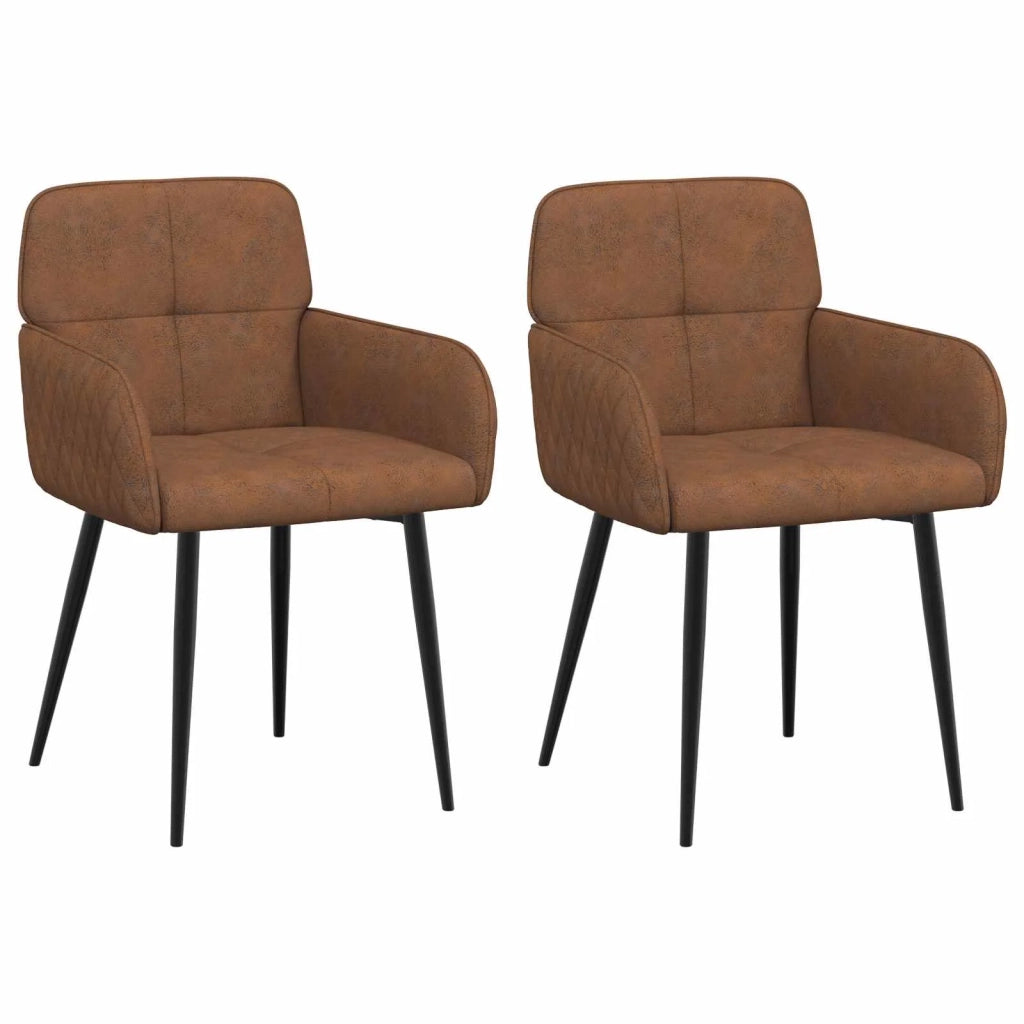 Sedie da pranzo 2 pcs Pelle Scamosciata Sintetica Marrone 42034303