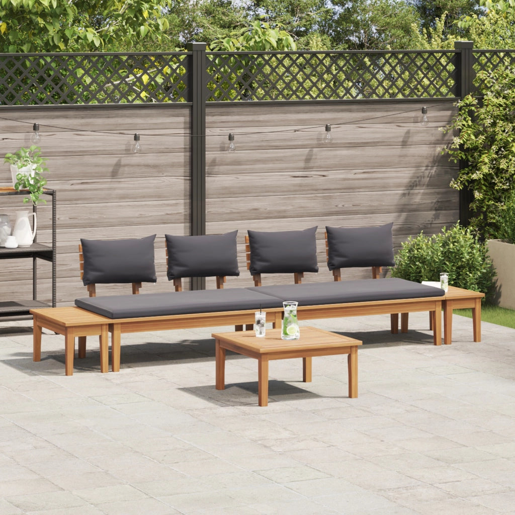 Set Pranzo Giardino  Legno Massello Teak 5 Pezzi