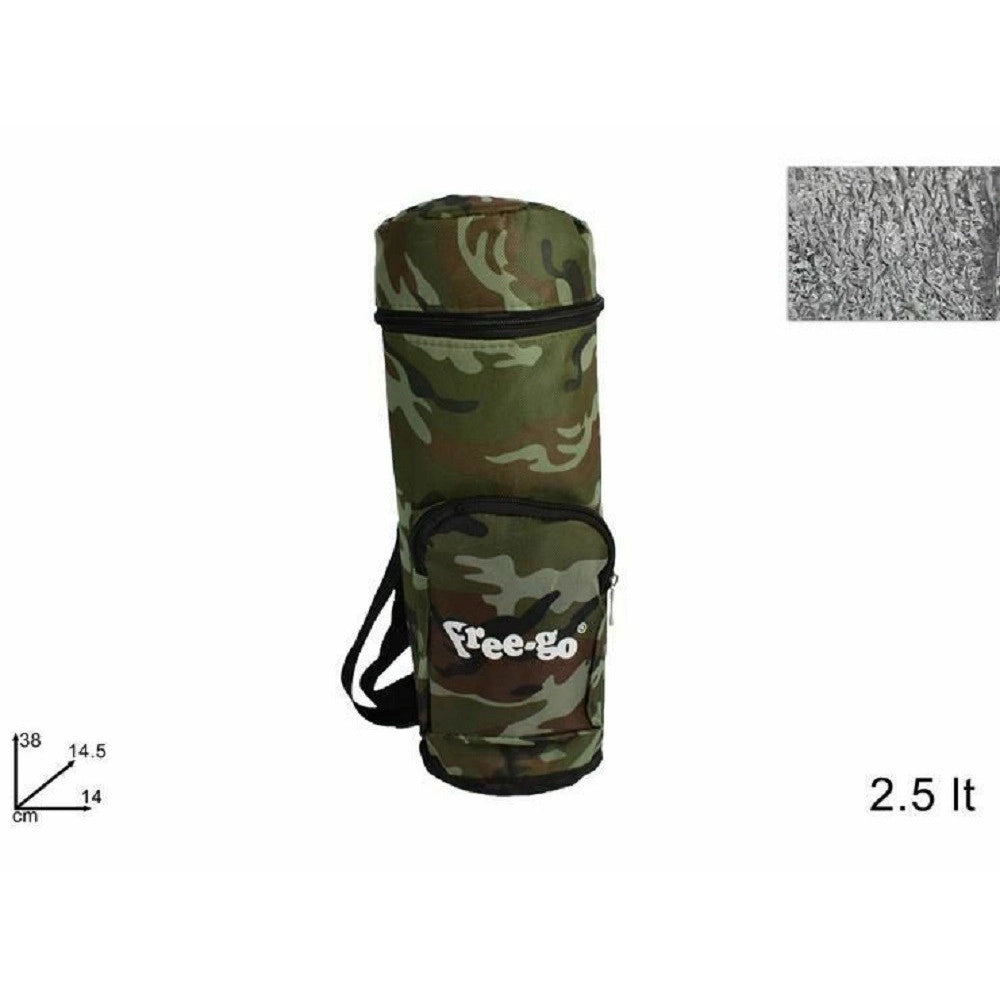 Trade Shop - Sacca Borsa Porta Bottiglie Termica 2,5 Lt Mimetico Spiaggia Mare Freddo Caldo -