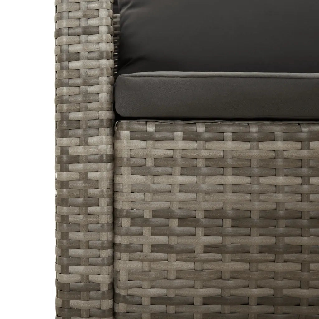 Set Divani da Giardino 8 pz con Cuscini in Polyrattan Grigio 3187285