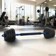 Set Manubri e Bilanciere 2-in-1 30 kg Nero e Blu 42023466