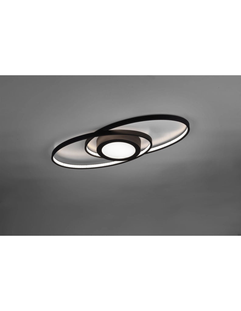 Plafoniera Galaxy Doppia Spirale Antracite Led 27w Dimmerabile Trio Lighting