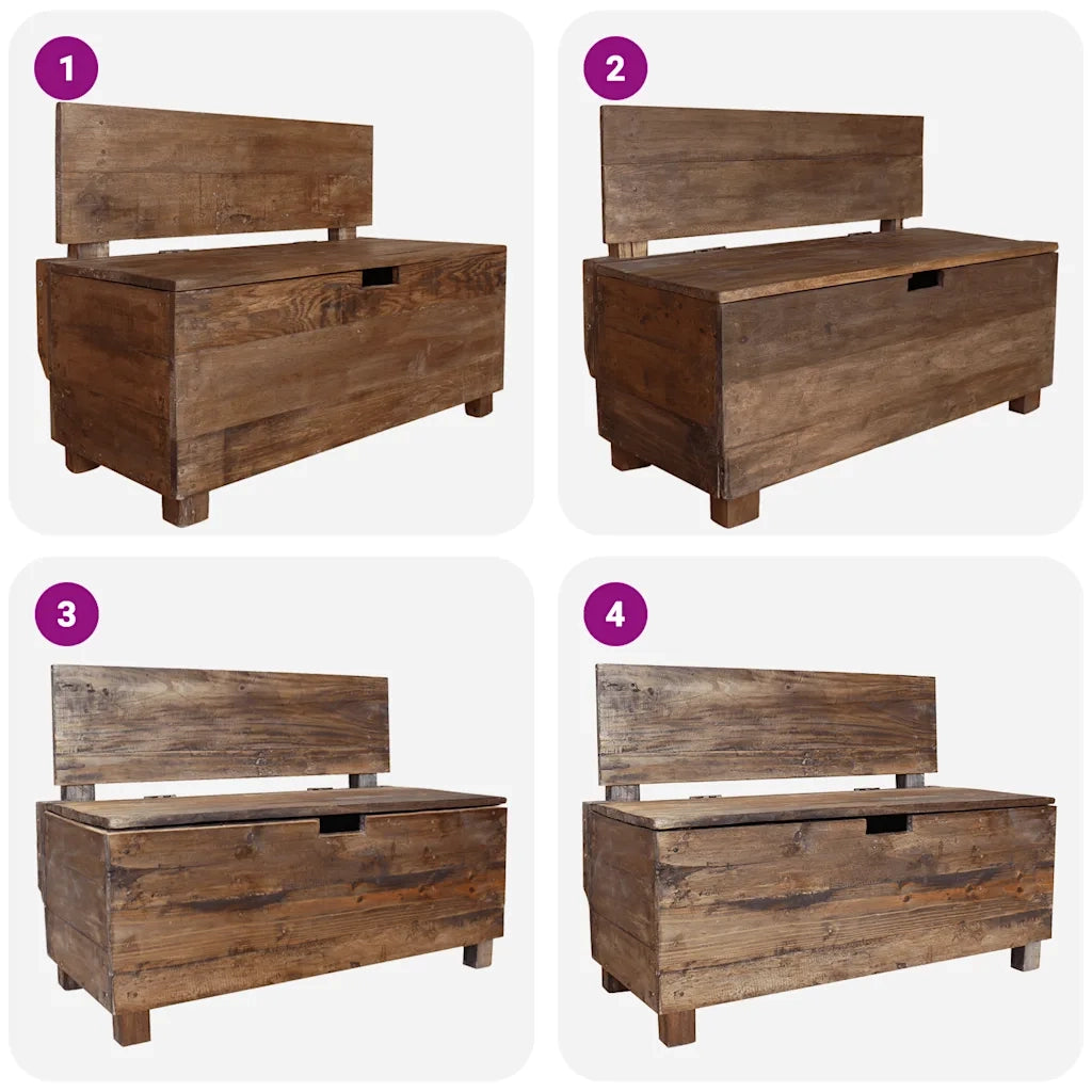 Panca in Legno Massello di Recupero 86x40x60 cm  cod mxl 51220