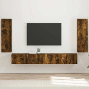 Set di Mobiletto da TV a Parete 4 pcs Rovere fumé