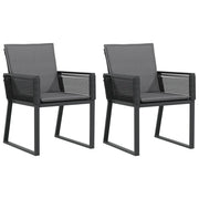 Sedie da Giardino con Cuscini 2 pz | Sedie da Esterno Nere in Polyrattan