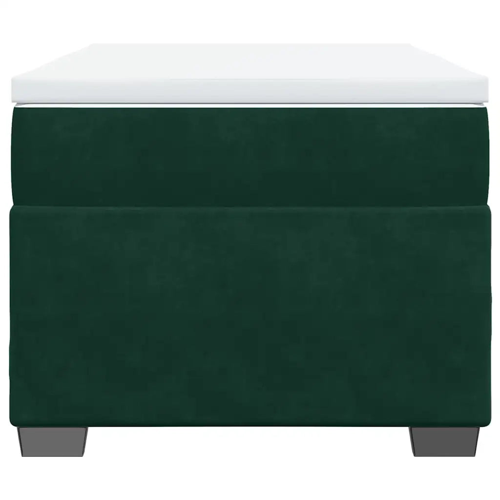 Giroletto a Molle con Materasso Verde Scuro 90x190 cm Velluto
