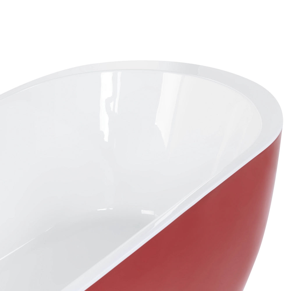 Moderna Vasca da Bagno Freestanding in Acrilico Sanitario rosso 160 cm