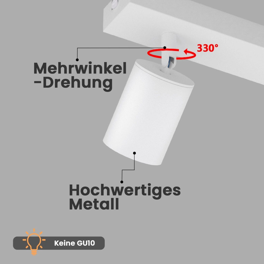 ZMH Faretto da soffitto bianchi 2 lampadine GU10 girevoli 350° max 25W