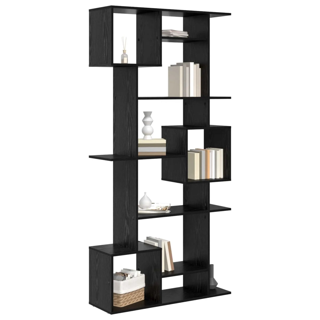 Armadio per Libri 9 livelli 92 x 29 x 188 cm Rovere Nero 3388359