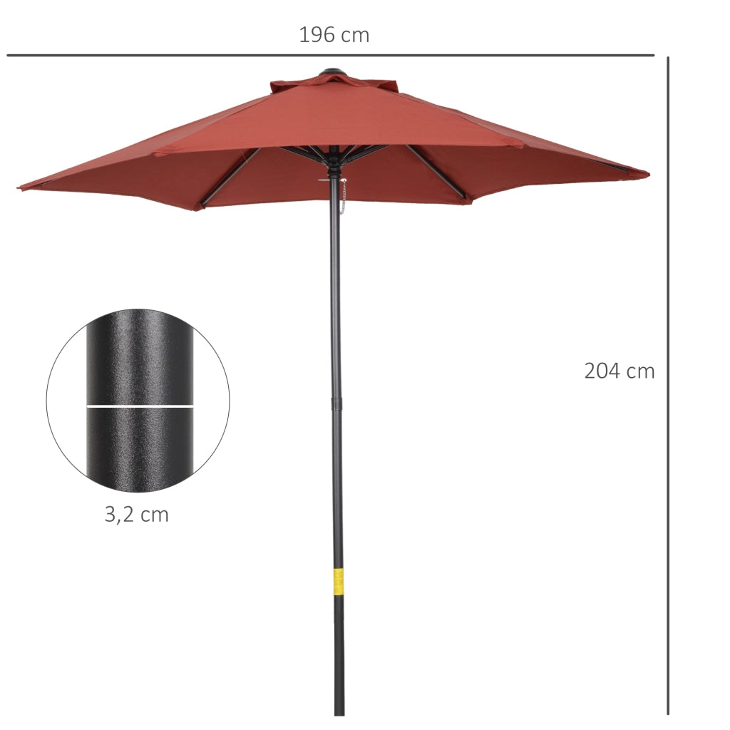 Ombrellone balcone giardino esterno ¨C zephmum ¨C esagonale ?196 cm rosso vino