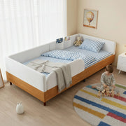 Letto Singolo Imbottito in Velluto e Legno ¨C Xylo ¨C Bianco, 90x200cm