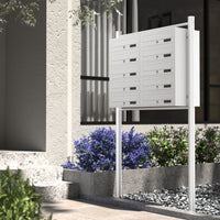 Cassetta postale condominiale autoportante 10 posti, bianco, 2 moduli 945 x 270 x 1500 mm