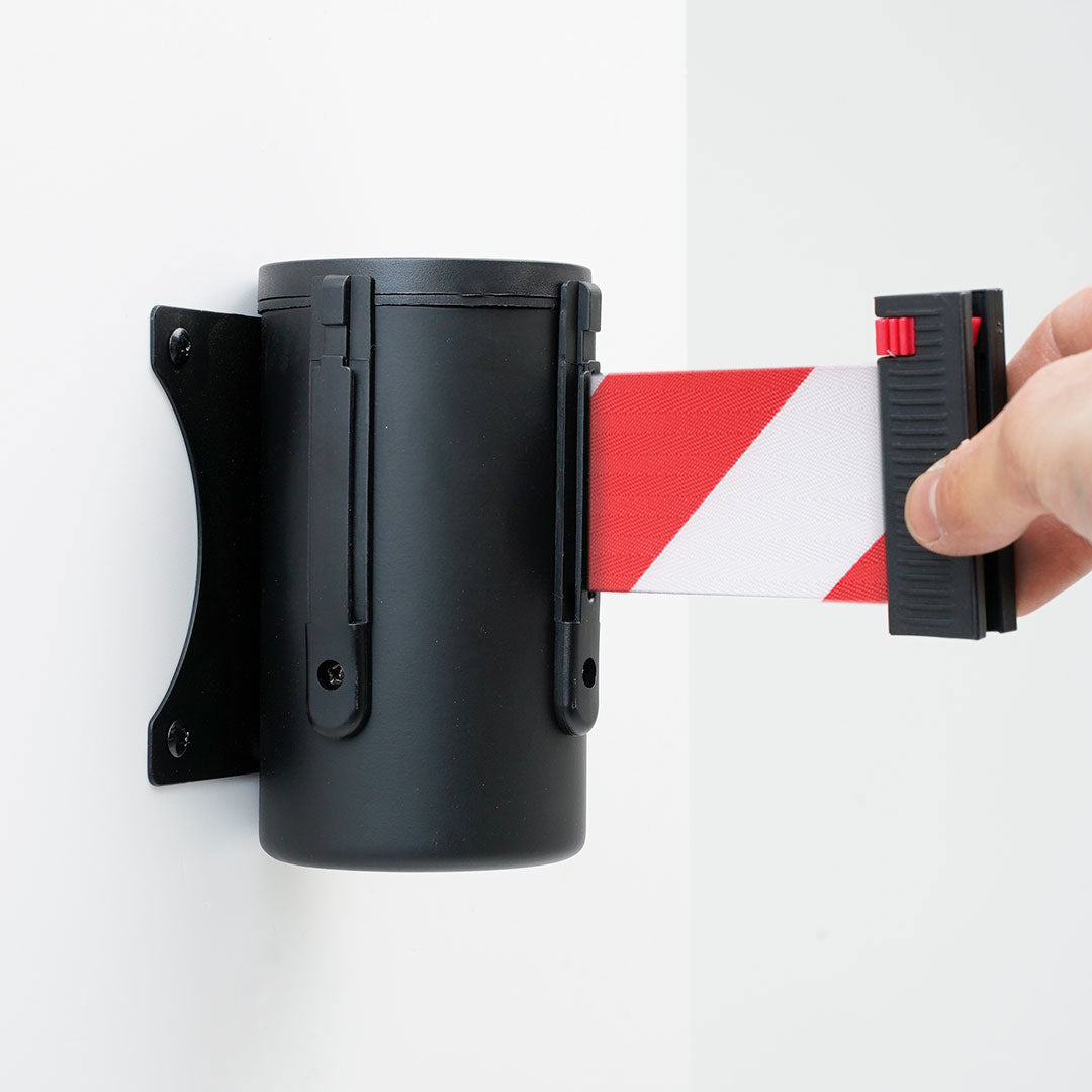 Tendinastro da Parete 4 m con Clip di Chiusura Nastro Bianco/Rosso