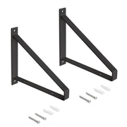 Set di supporti per mensole in legno Shelf con gancio integrato, Acciaio, Verniciato bianco