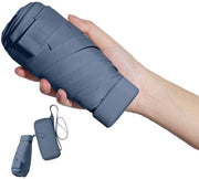 Paraplu compattibile, ripiegabile, impermeabile al vento, con protezione UV, tasca portatile con chiusura a zip, leggero e con confezione lussuosa.