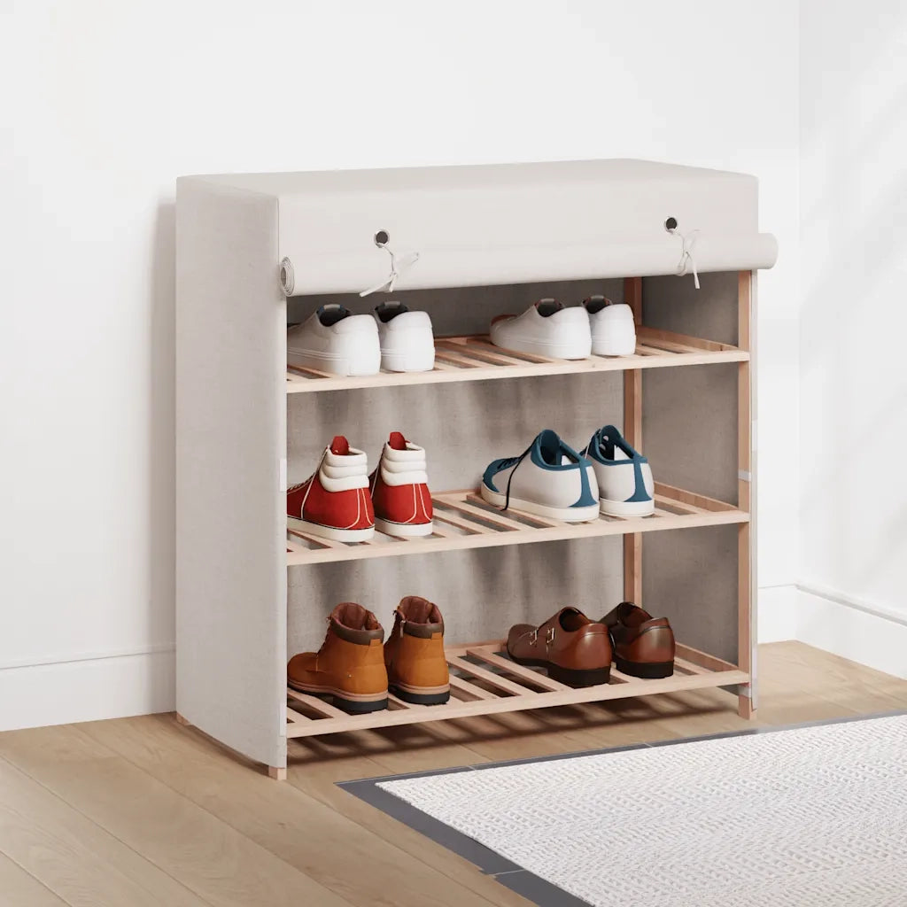 Scarpiera | Mobile per scarpe con Rivestimento Bianca 79x40x80 cm in Tessuto