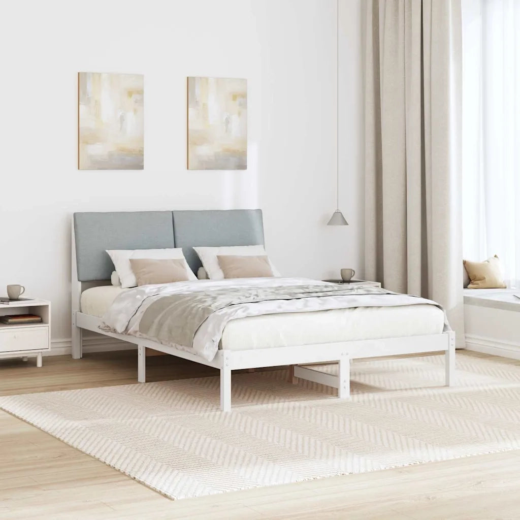 Struttura del Letto Bianco e grigio chiaro 140 x 190 cm