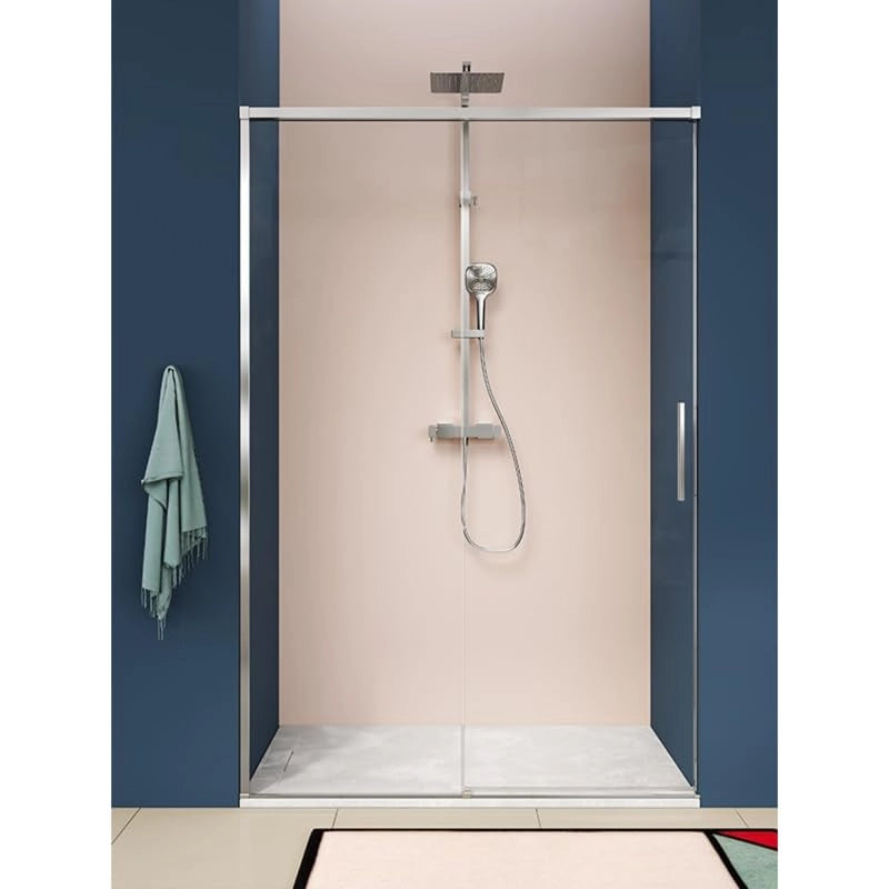 IMPALLI Box Doccia H210 Cm Estensibile 117-120 Cm Cabina Doccia Scorrevole Anta A Chiusura Rallentata Cristallo Temperato 8 Mm Trasparente Anticalcare Profili Alluminio (CROMO LUCIDO 120)