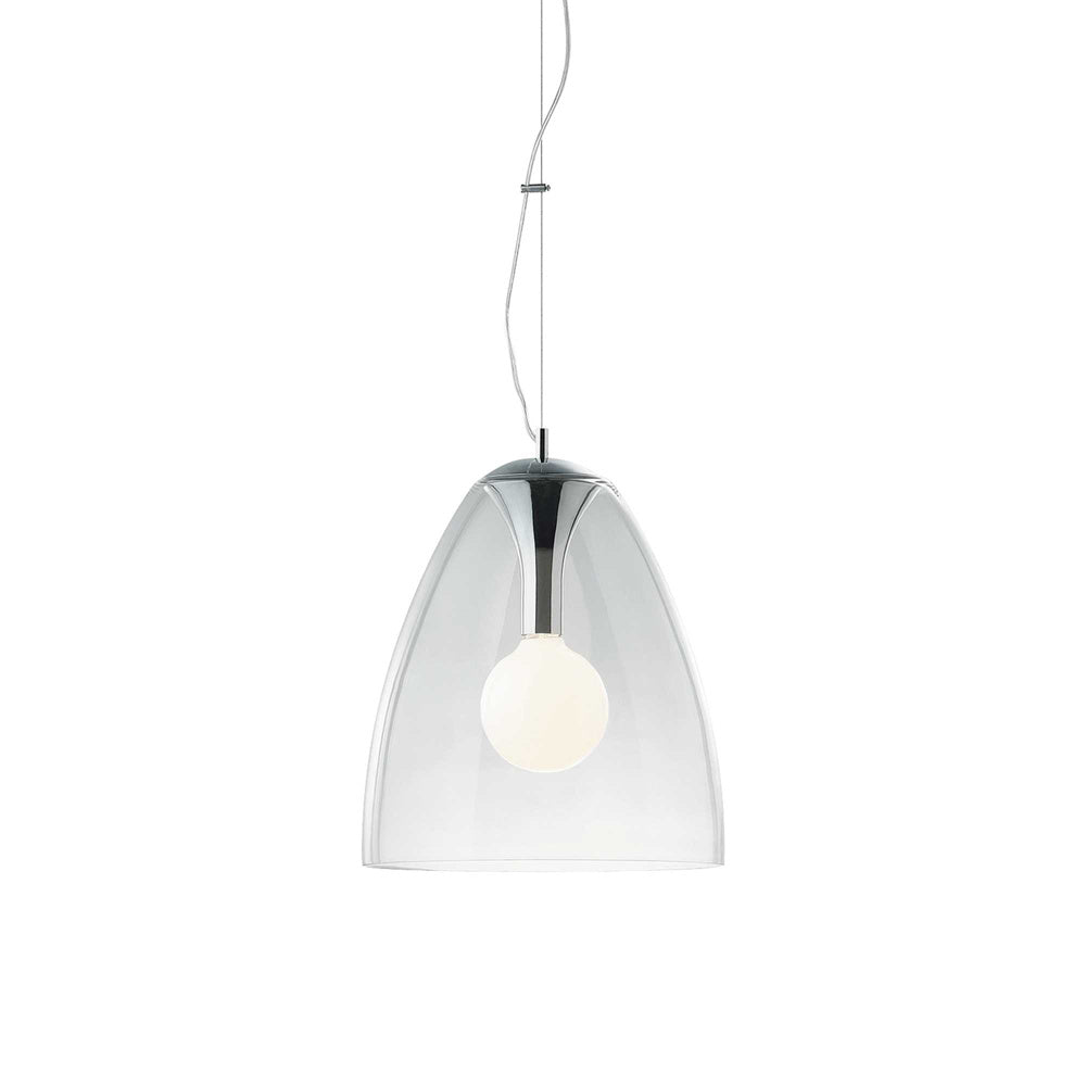 Lampada A Sospensione Audi-20 1 Luce In Vetro Soffiato Trasparente