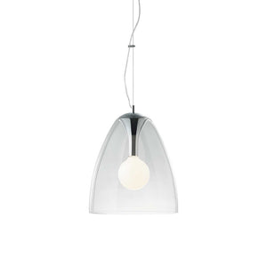 Lampada A Sospensione Audi-20 1 Luce In Vetro Soffiato Trasparente