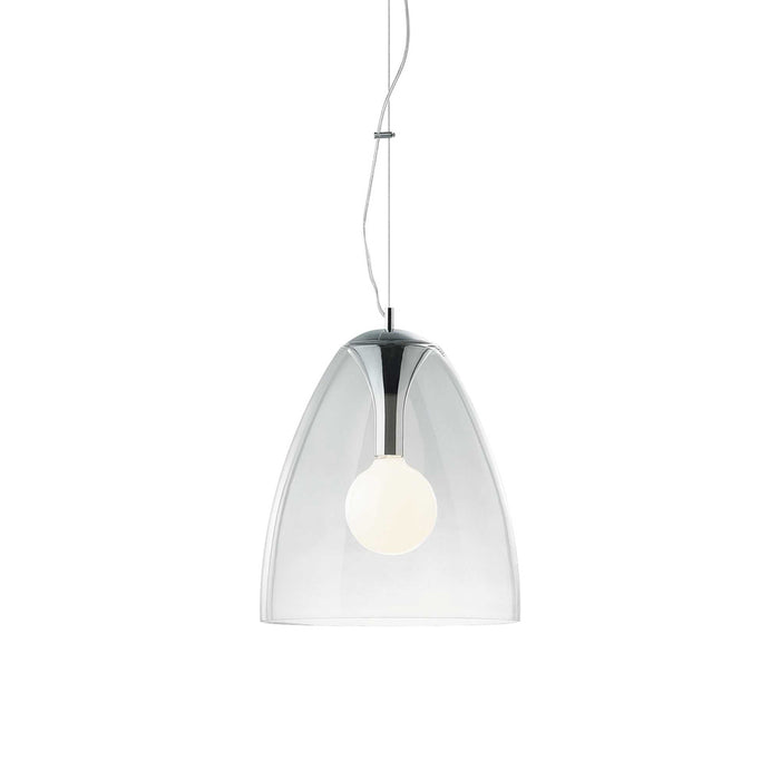 Lampada A Sospensione Audi-20 1 Luce In Vetro Soffiato Trasparente