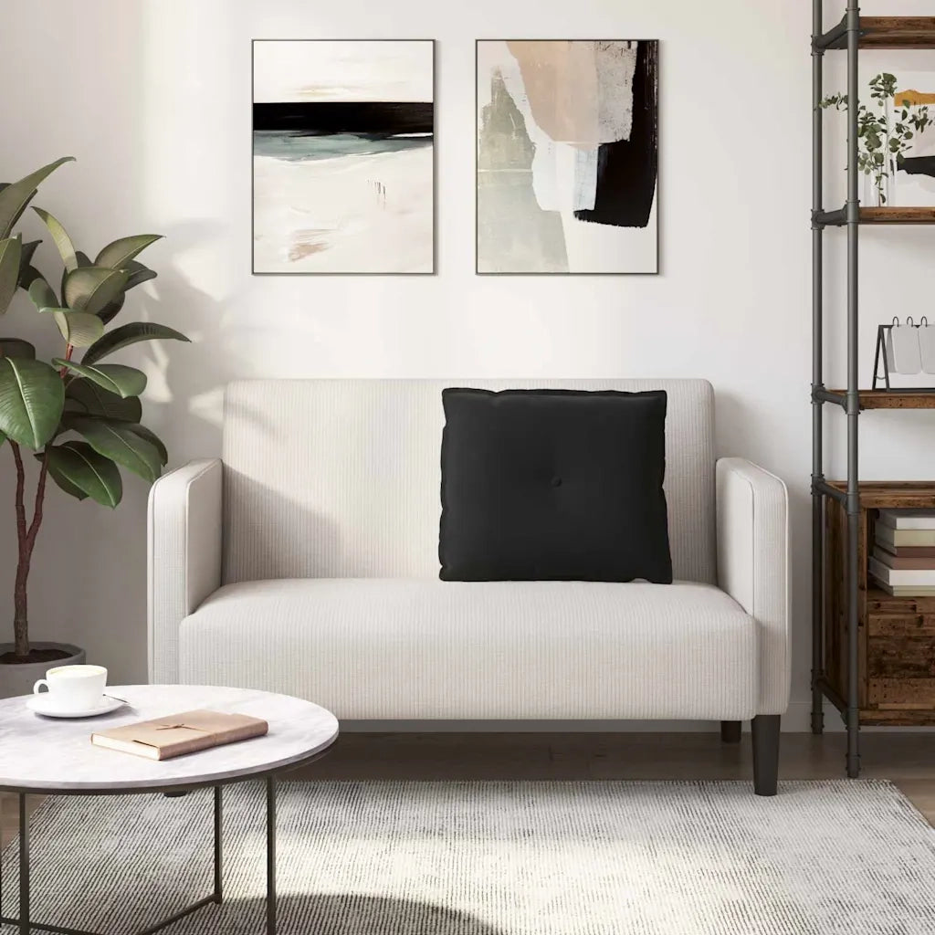 Cuscino per Schiena Nero 60 x 50 cm Tessuto in Cords 42014681