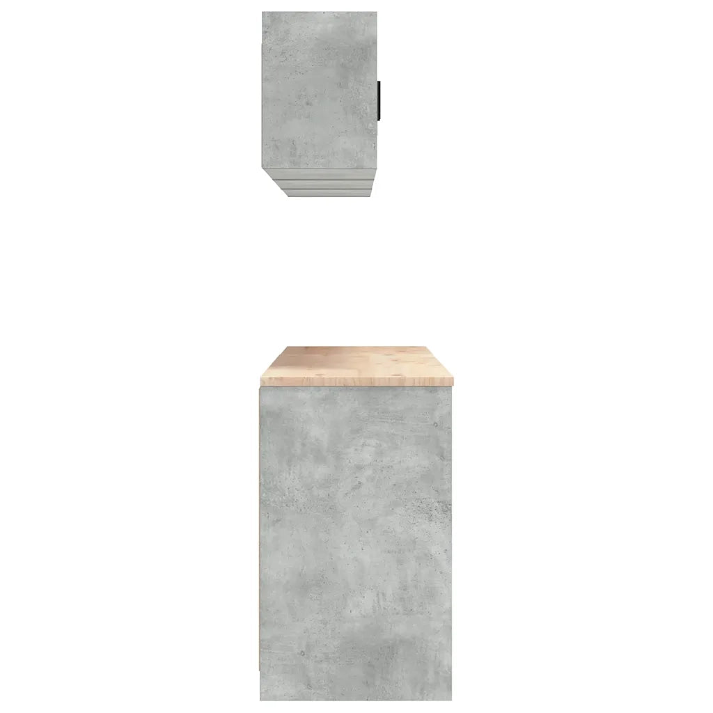 vidaXL Armadi da Garage 6 pz Grigio Cemento in Legno Multistrato