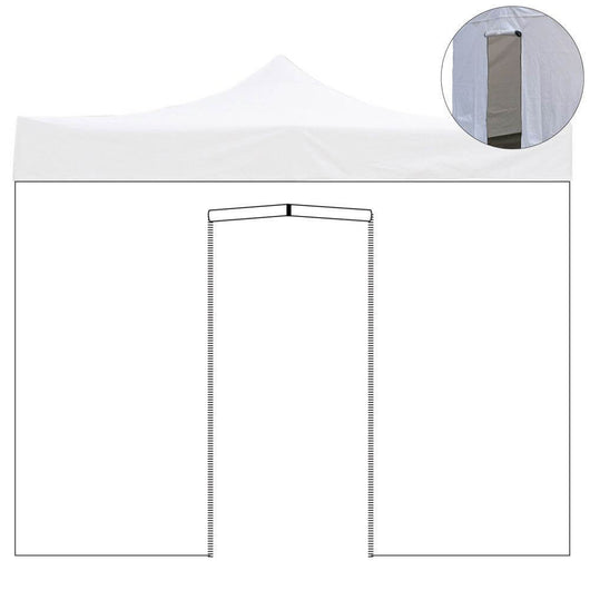 Telo Laterale per Gazebo Richiudibile 2x2m Impermeabile Bianco