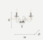 APPLIQUE DEBUSSY 2 LUCI TRASPARENTE ORO ATTACCO E14 L.38CM