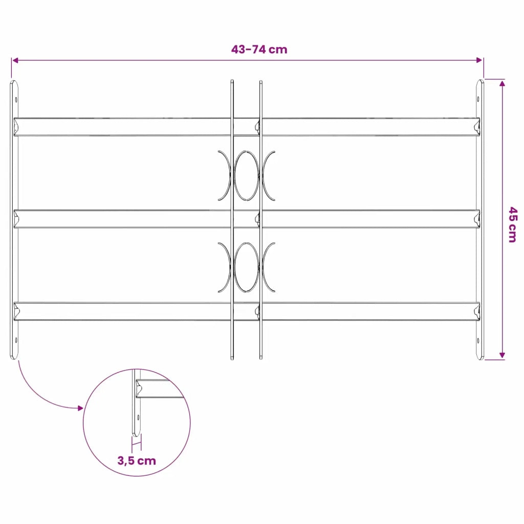 Griglia di Sicurezza per Finestra con 3 Traversine 3 pz CFW6066484