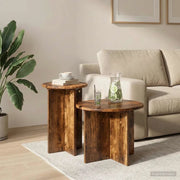 Set tavolini 2 pcs Rovere Fumo Legno ingegnerizzato 8001033