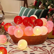 Fili di LED con palline di cotone - 6 m con presa USB - 40 LED palline di cotone - lampada da notte per Natale - sala da ballo - camera da letto - zona da letto - decorazione interna - decorazione natalizia.