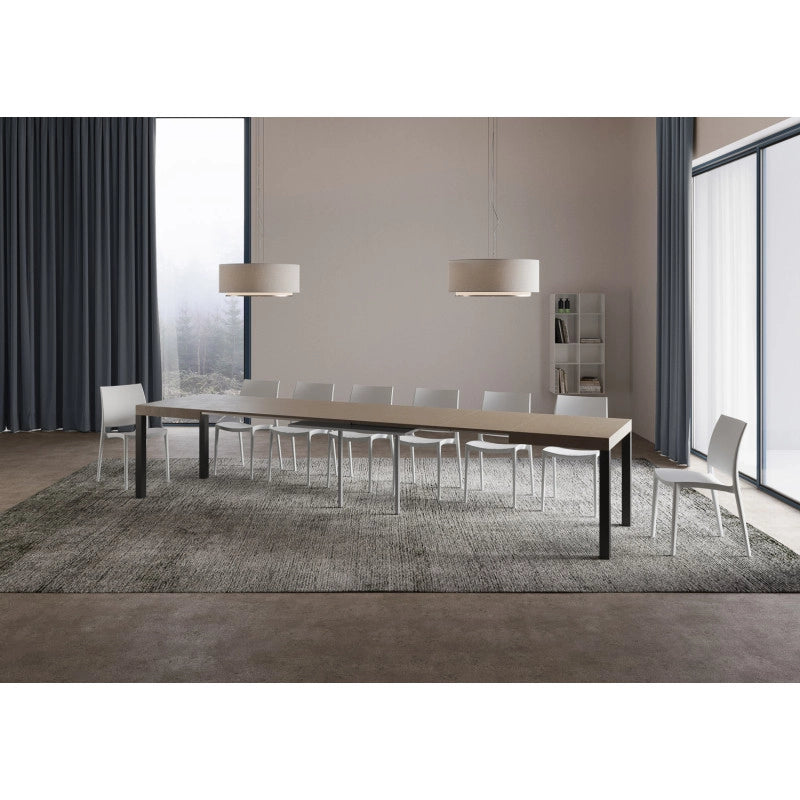 Tavolo allungabile 120/380x90 cm Everyday telaio Antracite - Tortora