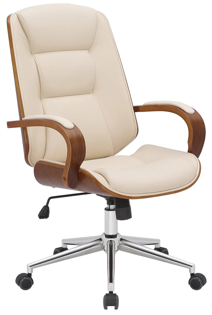 Sedia da ufficio Yankton in similpelle Noce/crema
