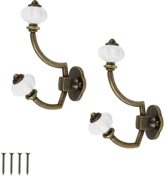 Hanger a parete in bronzo - 2 pezzi - Design semplice 14 x 9,5 cm - Hanger a muro