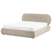 Letto matrimoniale imbottito con struttura a molle a sollevamento trapuntato 160 x 200 tortora e contenitore sollevabile